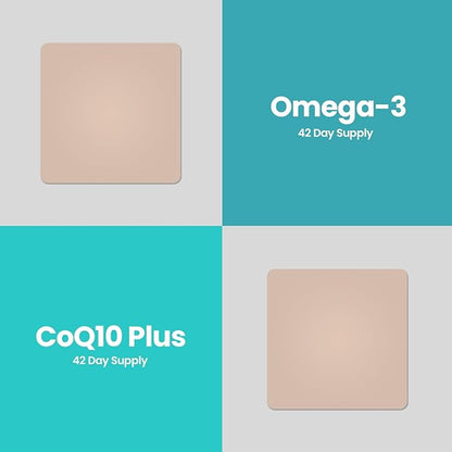 Veru Wellness Cardiovascular & Brain Strength Duo Lifestyle Patches Omega3 Coenzyme Q10 - Self Adhesive Time Release Topical Patch, 8-10 Hours (42 Day Supply)