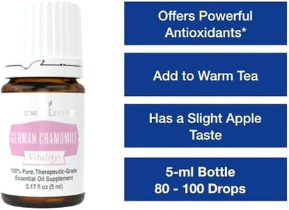 Young Living - German Chamomile Vitality 5 ml | Antioxidant & Natural Calmness Support | Dietary Supplement | Calming Aromatherapy | Ancient Herbal Remedy for Relaxation