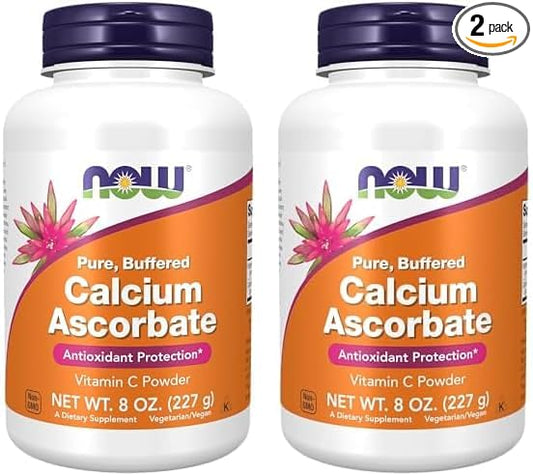 NOW Supplements, Calcium Ascorbate Powder, Buffered, Antioxidant Protection*, 8-Ounce (Pack of 2)