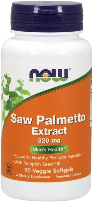 Now Foods Saw Palmetto Extract 320 mg - 90 Softgels (Pack of 2) - 180 Total Softgels
