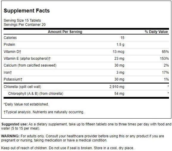 Swanson Chlorella 194 mg 300 Tabs