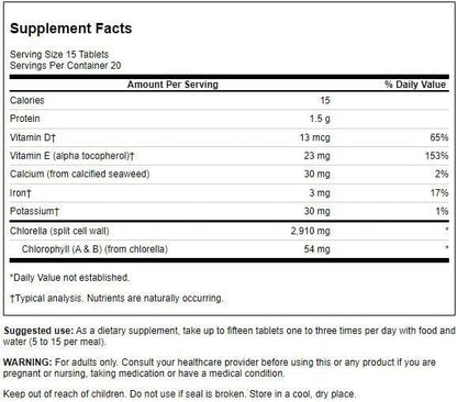 Swanson Chlorella 194 mg 300 Tabs