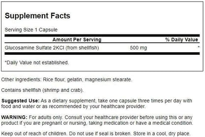 Swanson Glucosamine Sulfate 2Kcl 500 Milligrams 400 Capsules