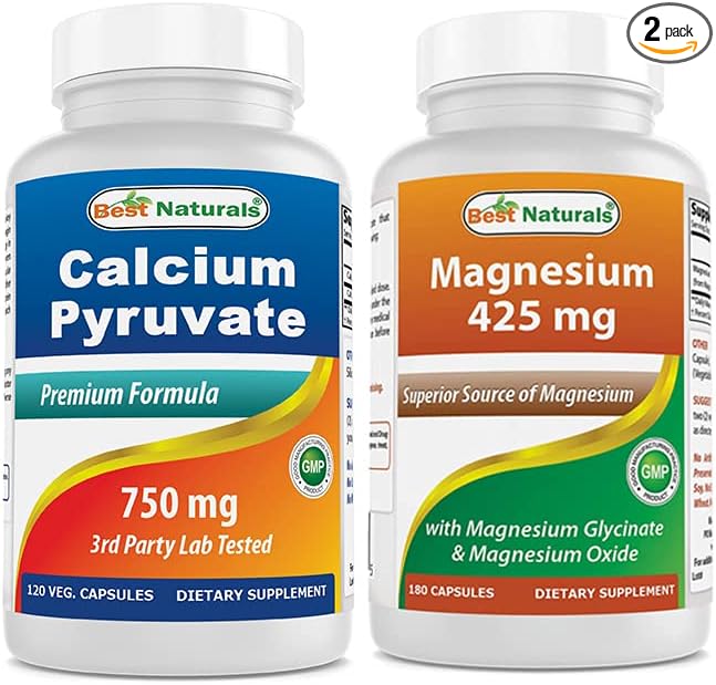 Calcium Pyruvate Powder 8 OZ & Magnesium Glycinate 425 mg