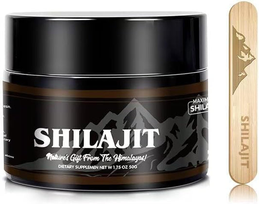 Pure Shilajit Organic Resin - 800mg High Potency Natural Shilajit with 85+ Trace Minerals & Fulvic Acid for Energy, Immune Support, Men & Women, 50g