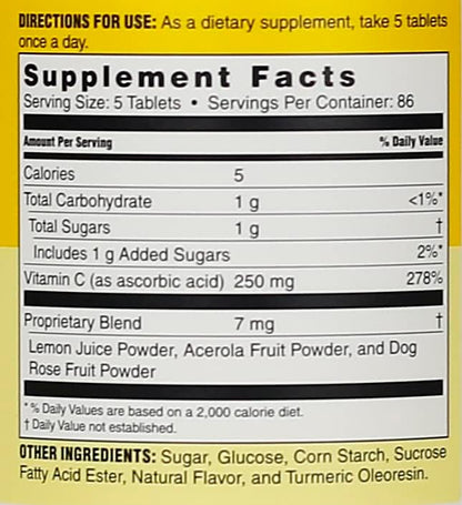 Umeken C-Balance Chewable Vitamin C Supplements, High Potency Vitamin C for Adults & Kids, with Citric Acid and Gamma-linolenic Acid, Vitamin C Chewables, 130g, 3 Months Supply, 4.6 Ounce, Pack of 1