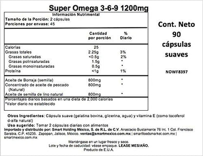 NOW Foods - Super Omega 3-6-9 1200 mg. - 90 Softgels