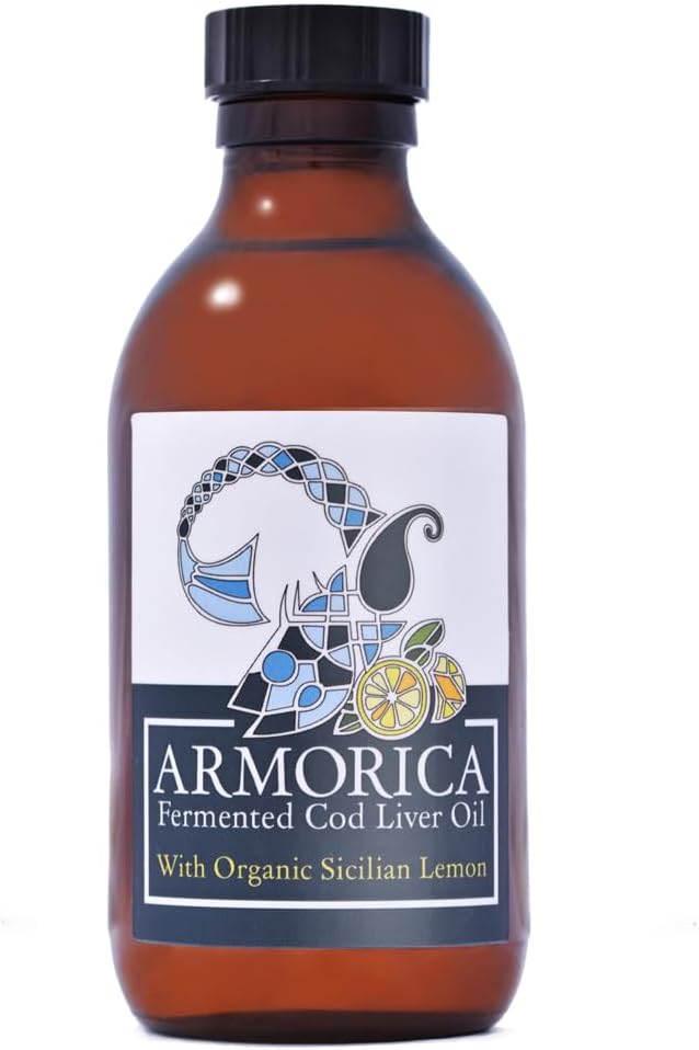 Fermented Cod Liver Oil - Cold Processed, Lacto-Fermented & Raw Cod Liver Oil - Made Exclusively with Atlantic Cod (Sicilian Lemon (Organic), 200ml (6.67Fl oz))