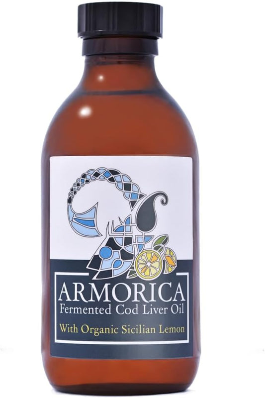 Fermented Cod Liver Oil - Cold Processed, Lacto-Fermented & Raw Cod Liver Oil - Made Exclusively with Atlantic Cod (Sicilian Lemon (Organic), 200ml (6.67Fl oz))