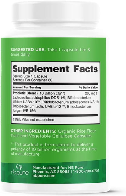 nbpure Poobiotics, Vegan Pre & Probiotics – Gut Health & Microbiome Balance Support for Men & Women – Supports IBS, Diarrhea, Constipation, Leaky Gut Relief – Lactobacillus & Bifidobacterium