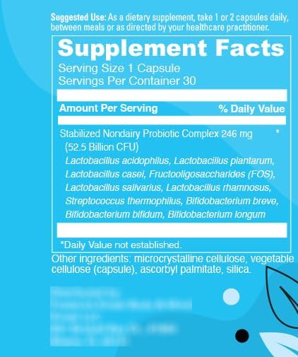Pro-52 Probiotics + Prebiotics Supplement, 52.5 Billion CFU, 30 Vegetarian Capsules.