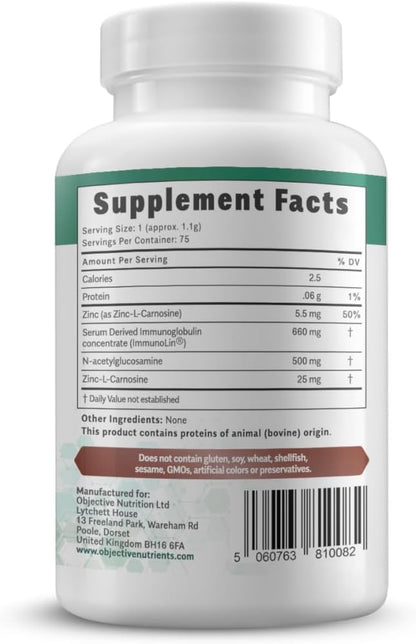 BetterGI Mucosal Barrier Support, with Serum Bovine Immunoglobulin (SBI) & N-Acetyl-Glucosamine, Gut Repair & Protection, No Fillers or Preservatives, Net Wt 3.13 oz (75 Servings)