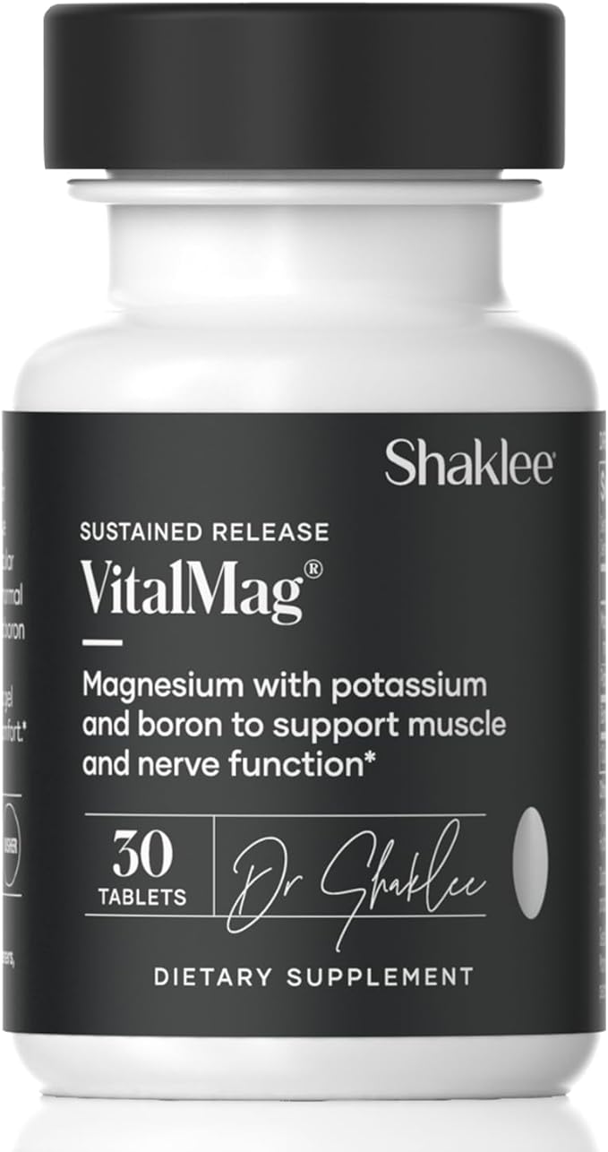 Shaklee -Sustained Release VitalMag - Magnesium Supplement for Nerve, Muscle, and Heart Health - Potassium & Boron Blend - Supports Cardiovascular Health - Easy Digestion - 30 Tablets