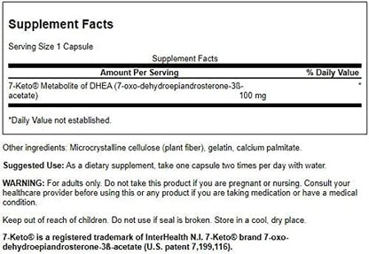 Swanson Diet 7-Keto DHEA 100 MG 30 CAPS