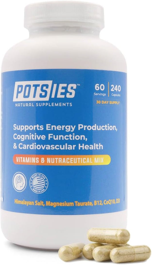 POTS Supplement Vitamin & Nutraceutical Mix Capsules for Pots Syndrome | POTS Management Essentials | 240 Capsules - 30 Day Supply