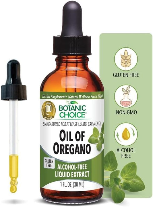 Botanic Choice Oil of Oregano Liquid Extract - Alcohol Free Herbal Supplement, Traditional Support for Immune and More - 1 Fl. Oz.