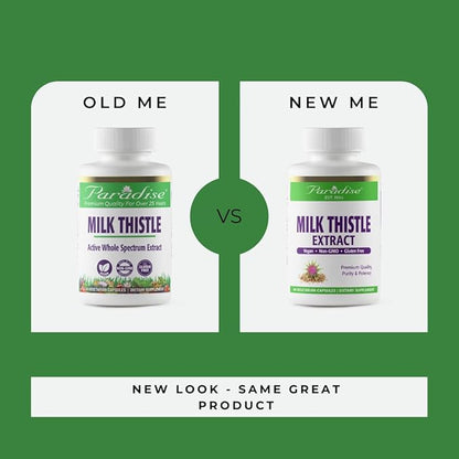 Paradise Herbs Milk Thistle, Active Whole Spectrum Extract, Super Potent, Ultra Pure, Vegan, Non GMO, Gluten Free, 120 Vegetarian Capsules