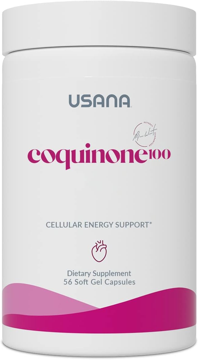 USANA CoQuinone 100 CoQ10 Coenzyme Q10 Supplement with Alpha-Lipoic Acid to Support Heart Health* - 56 Softgels - 28 Day Supply