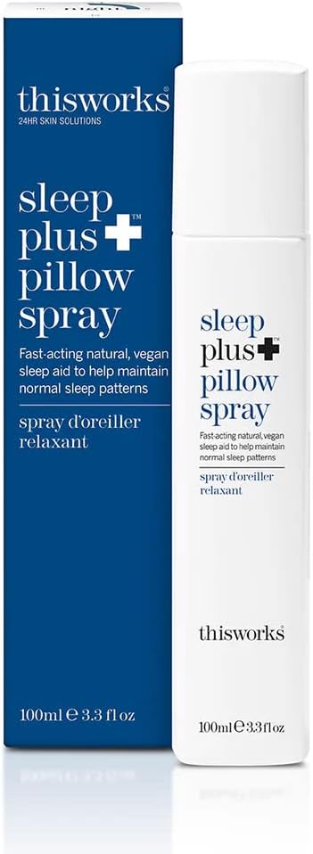THISWORKS Sleep Plus Pillow Spray Fast-Acting Natural Rest with with Essential Oils of Lavender, Vetivert and Camomile, 100ml, 3.3 fl oz