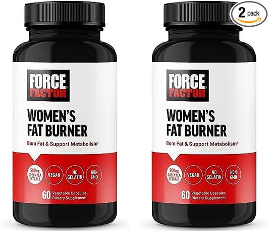 Force Factor Women’s Fat Burner, Metabolism Booster, and Weight-Loss Supplement Support, Green Tea Fat Burner Weight-Loss Pills to Help with Energy, Diet, and Exercise, Vegan, Non-GMO, 60 Capsules