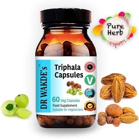 DR WAKDE'S Triphala Capsules (60 Veg Caps, Plant-Based Supplement, Ayurvedic Herb, All Natural, Vegan)