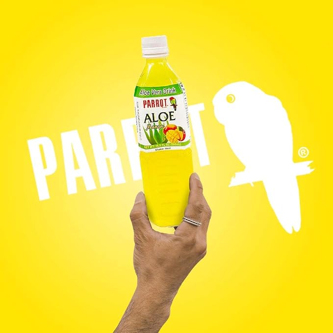 Parrot Brand Aloe Vera Juice Drink Mango Flavor 500mL 16.9 fl.oz. (Pack of 10)