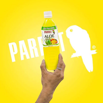 Parrot Brand Aloe Vera Juice Drink Mango Flavor 500mL 16.9 fl.oz. (Pack of 10)