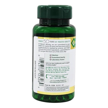 Nature's Bounty Garlic Extract 1000 mg, 100 Rapid Release Softgels (Pack of 2)