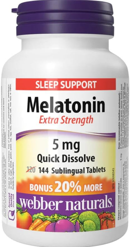 Webber Naturals Melatonin Easy Dissolve, 5 mg, 144 sublingual Tablets