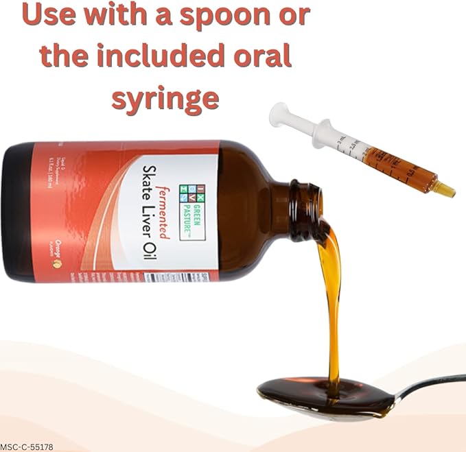 Green Pasture Fermented Skate Liver Oil - Orange - 6.0 FL Oz