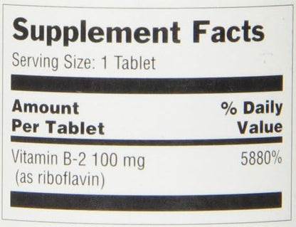 Optimum Vitamin B-2 Tablets, 100 Mg, 100 Count