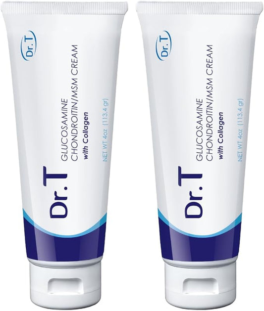Dr. T Glucosamine Chondroitin Cream with MSM and Collagen - Premium Natural Formula to Help Alleviate Joint and Muscle discomfort; Supports Joint Strength and Flexibility. 113.4g / 4 oz. (2)