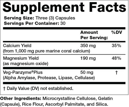 Olympian Labs Coral Calcium 1000mg Concentrate Capsules, Supporting Healthy Bones and pH Balance - 90 Capsules