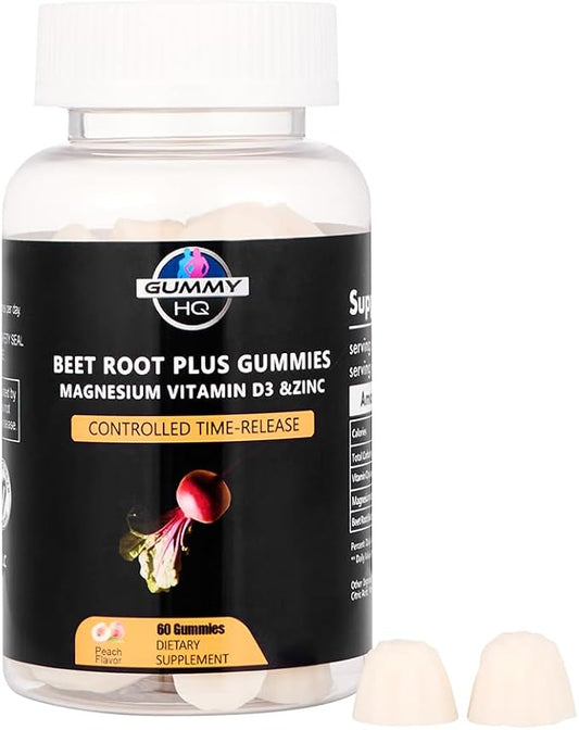 MAXIMIZE HQ Beetroot Gummies - Magnesium and Vitamin C - Fruit Juice Extract - Gluten Free