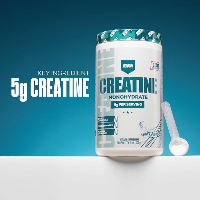 REDCON1 Creatine Monohydrate - Keto Friendly + Vegan Pre & Post Workout Supplement - Creatine Powder to Support Recovery & Athletic Performance (100 Servings)