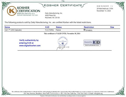 Daily Manufacturing Cal-II™ (Calcium Carbonate & Hydroxide)