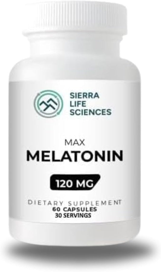 120 mg High Dosage Melatonin Max in Easy-to-Swallow Capsules - 30 Servings