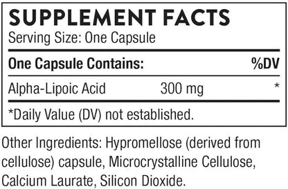 THORNE Alpha-Lipoic Acid - 300 mg - Supplement Liver Detox, Antioxidant Support, Nerve Health and Mental Sharpness* - 60 Capsules