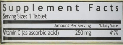 VIT C TABS 250 MG WMILL 100