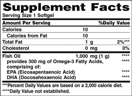 Nature's Bounty Fish Oil, 1000 Mg 250 Softgels