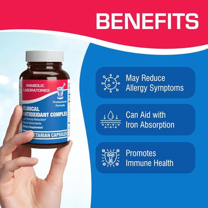Natural Antioxidant Complex Supplement - 60 Vegetarian Capsules for Cell Health - Alpha Lipoic Acid, Green Tea Leaf Extract, Quercetin, Turmeric, Vitamin C Supplement