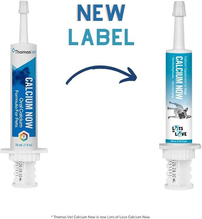 Calcium Now - Oral Calcium for Whelping Dogs (30 ml) - Dog & Cat Calcium Supplement Paste - Lots of Love