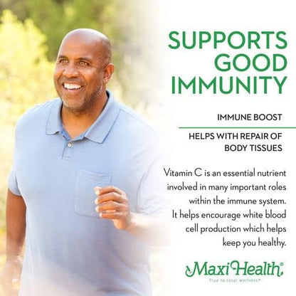 Maxi Health Buffered Vitamin C Powder - High Potency - 800 mg - Immune Health - 4 Ounces - Kosher