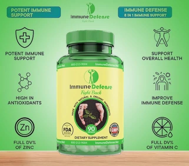 Immune Support Supplement - Natural & Organic Immune Boosters for Adults - Immunity Support with Vitamin C & Vitamin D, Garlic, Ginger, Lemon, Elderberry, Selenium & Zinc - 60 Capsules