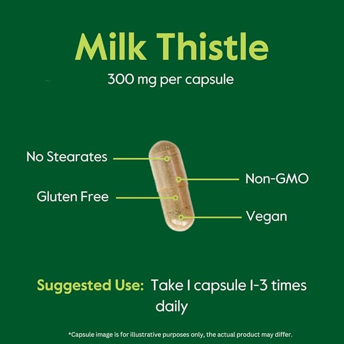 BESTVITE Milk Thistle 300mg (240 Vegetarian Capsules) - Standardized to 80% Silymarin Flavonoids - No Stearates - Vegan - Non GMO - Gluten Free