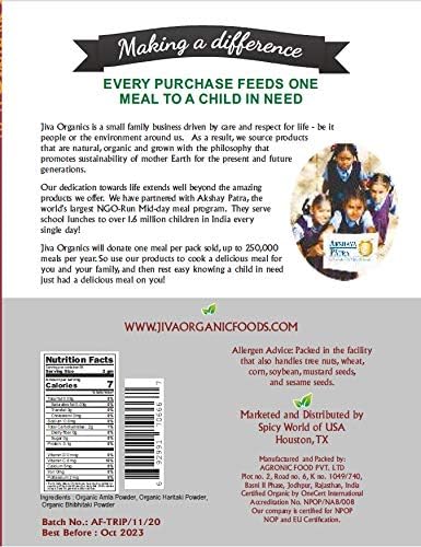 Jiva Organics Organic Triphala Powder 7 Ounce Bag - Ground Amla, Bhibitaki, and Haritaki Fruits Blended, 100% Natural & Non-GMO