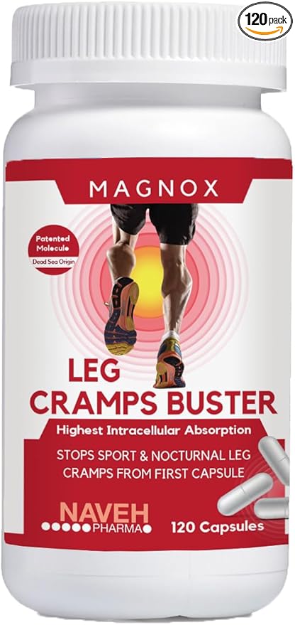 MAGNOX® Leg Cramps Buster | 380mg Magnesium for Leg Cramps at Night | Magnesium Supplement for Muscle Spasms | 3X More Absorption | Dead Sea Minerals | Sleep & Muscle | 120 Caps