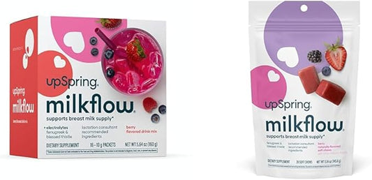 UpSpring Milkflow Electrolyte Breastfeeding Supplement with Fenugreek | Lactation Supplement to Support Breast Milk Supply & Restore Electrolytes*