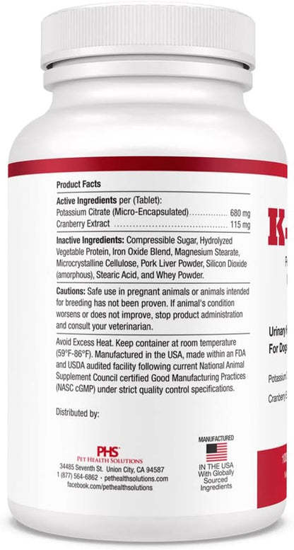 K-Plus Potassium Citrate Plus Cranberry Supplement for Dogs - UTI Remedy Chewable Tablets - Supports Bladder Health - for Every Dog Breed, 200 Chewable Tablets
