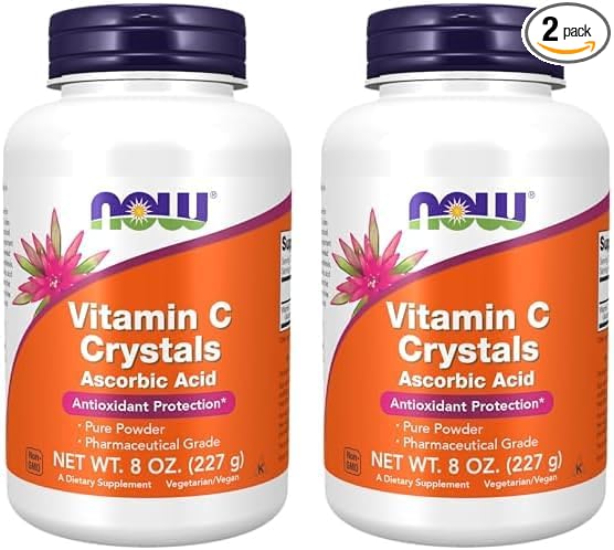 NOW Supplements, Vitamin C Crystals (Ascorbic Acid) Powder, Antioxidant Protection*, 8-Ounce (Pack of 2)
